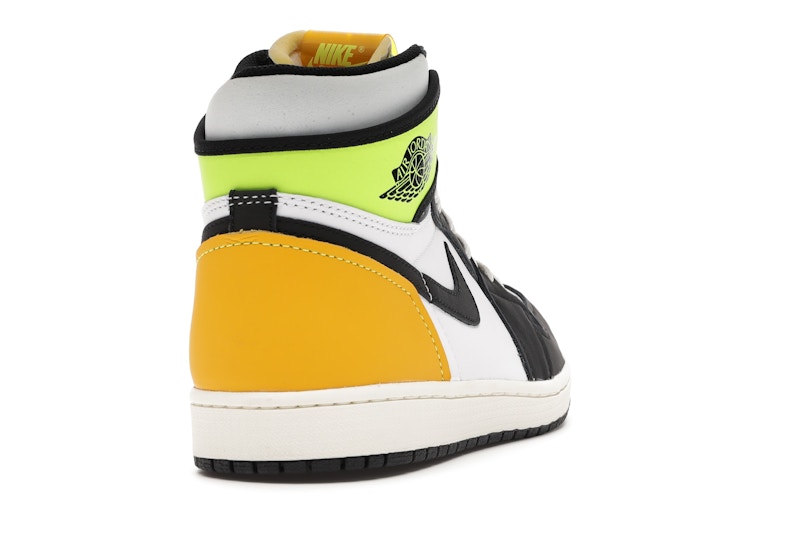 Jordan 1 Retro High White Black Volt University Gold