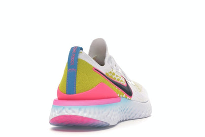 Nike Epic React Flyknit 1 White Pink Blast Citron