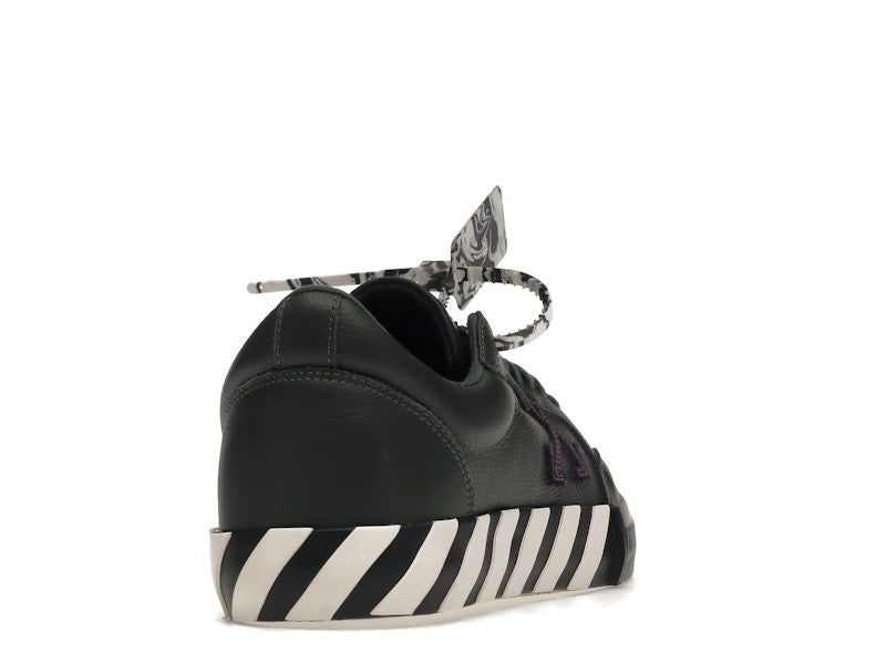 OFF-WHITE Vulc Low Dark Green Leather