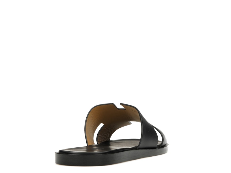 Hermes Izmir Sandal Noir Smooth Calfskin Leather