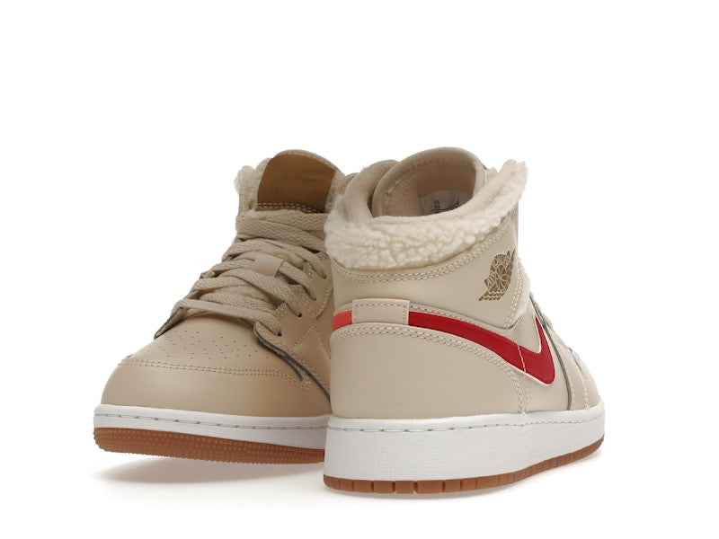 Jordan 1 Mid Utility Fleece Pearl White (GS)