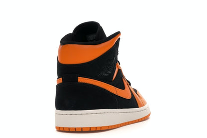 Jordan 1 Mid Black Orange Peel