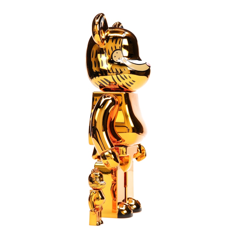 Bearbrick Garfield 100% & 400% Set Gold Chrome Ver.