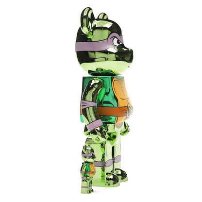 Bearbrick x Teenage Mutant Ninja Turtles Donatello 100% & 400% Set Chrome Ver.