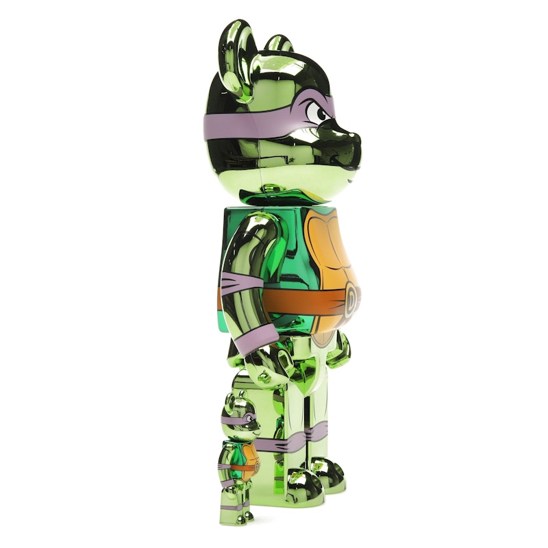 Bearbrick x Teenage Mutant Ninja Turtles Donatello 100% & 400% Set Chrome Ver.