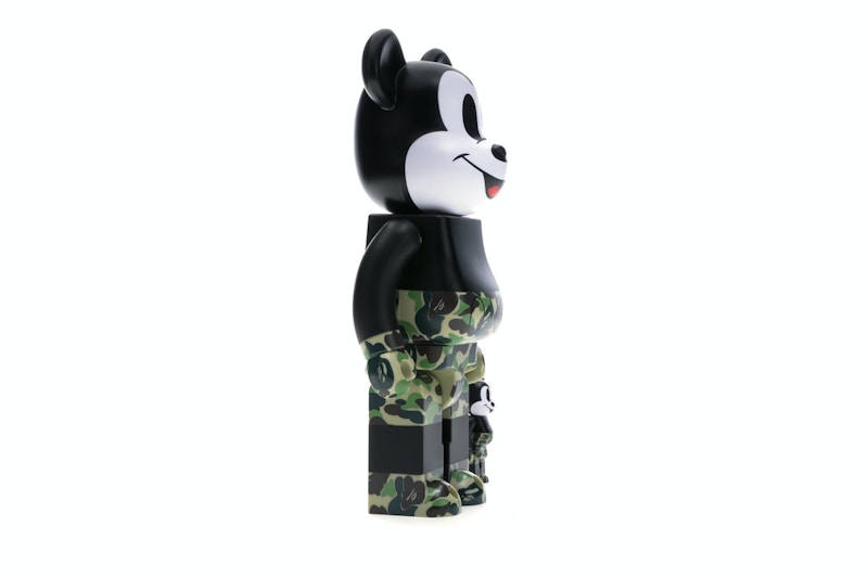 Bearbrick BAPE Mickey Mouse 100% & 400% Set Black/Green Camo