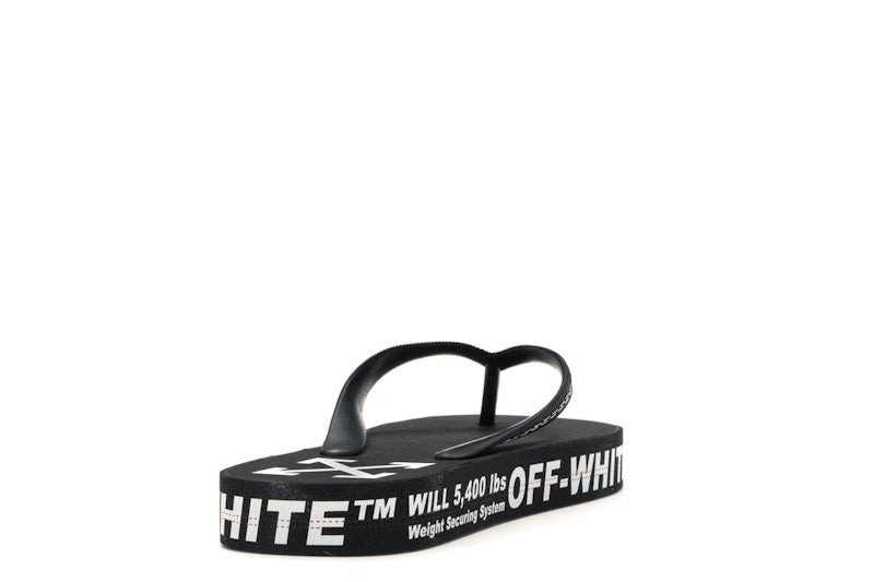 Off-White Logo Typographic Flip Flop Black SS20