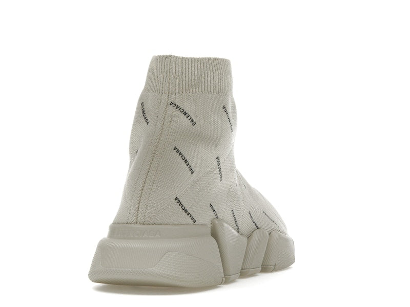 Balenciaga Speed Trainer 2.0 All Over Logo Beige