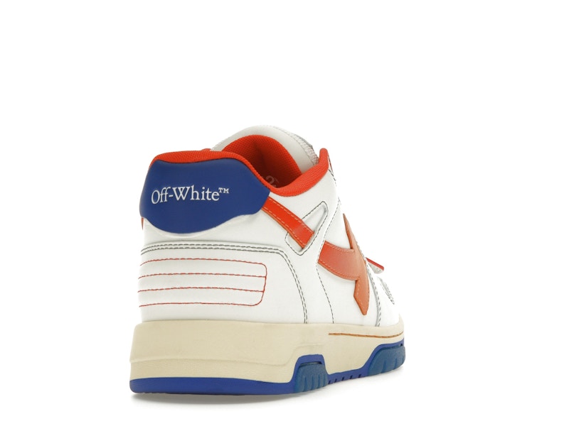 OFF-WHITE Out Of Office OOO Low Tops White Orange Blue Contrast Stitching