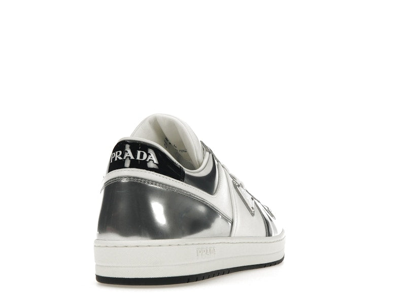 Prada Downtown Low Top Sneakers Leather White Silver