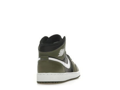 Jordan 1 Mid Black White Olive (GS)