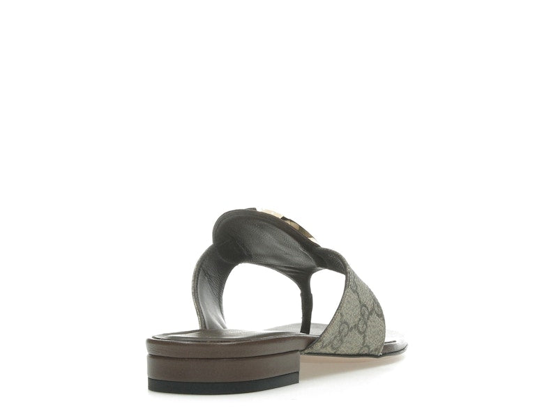 Gucci Blondie Thong Canvas Sandals Ebony (Women's)