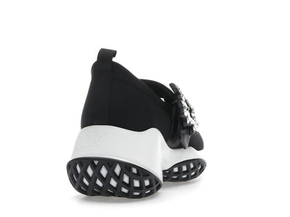 Roger Vivier Viv' Run Babies Black White Crystal Buckle (Women's)