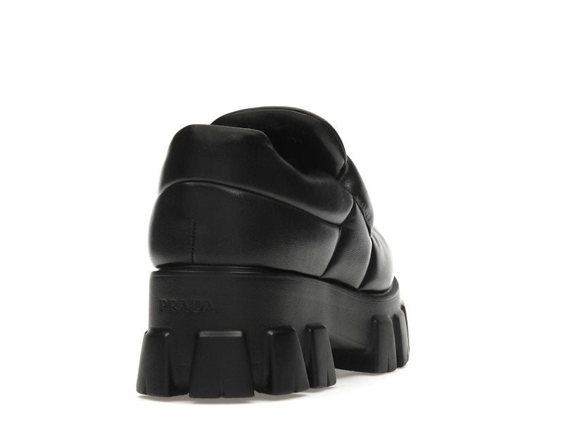 Prada Soft Padded 55mm Loafers Black Nappa Leather
