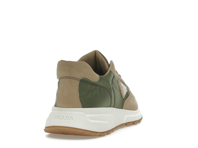 Prada PRAX 01 Sneakers Re-Nylon Brushed Leather Ecru Military