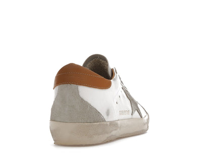 Golden Goose Super-Star White Vacchetta Tan Grey Suede Patch (Women's)
