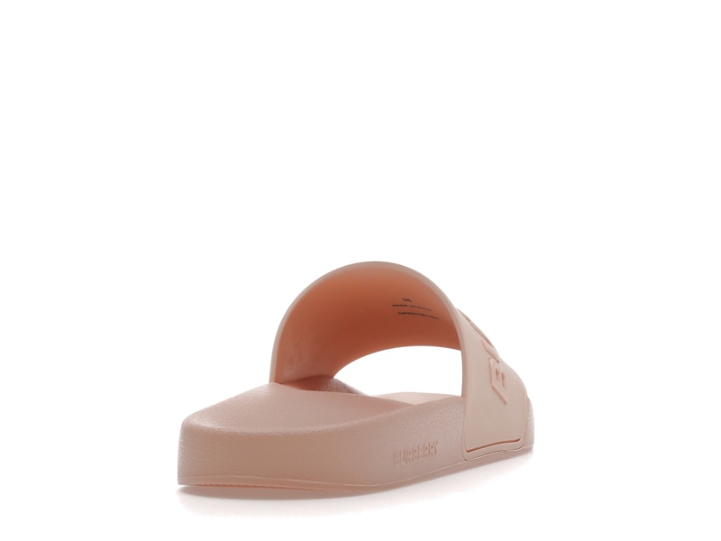 Burberry Embossed Logo Slides Peach Pink (Women's)