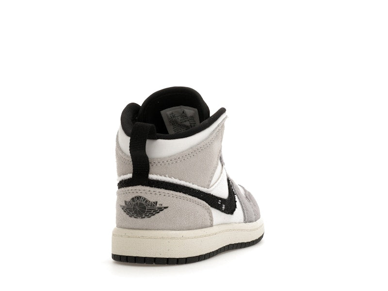 Jordan 1 Mid SE Craft White Cement Grey Black (PS)