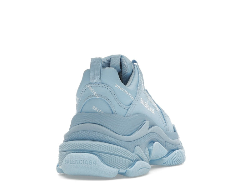 Balenciaga All Over Logo Triple S Blue Grey (Women's)