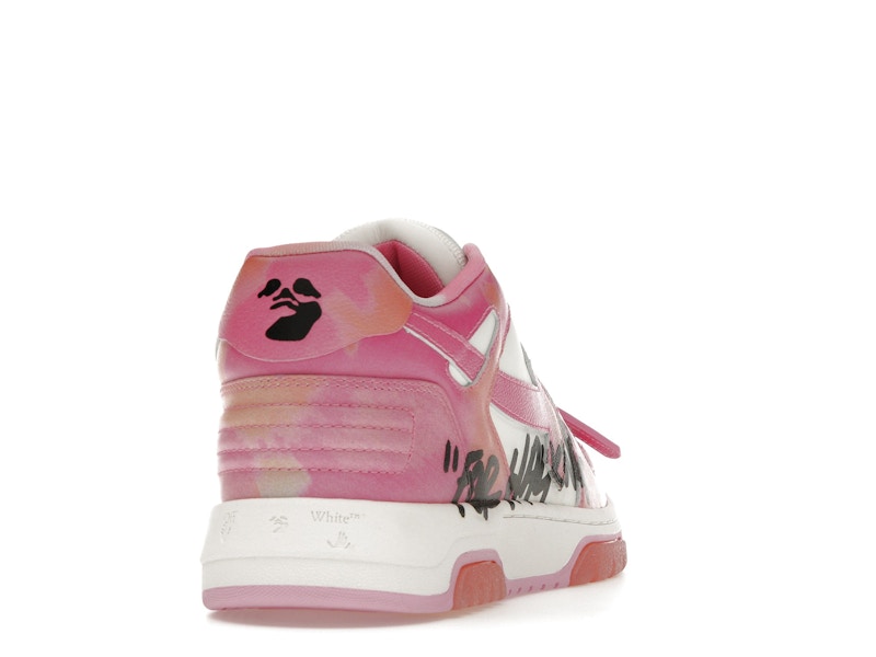 OFF-WHITE Out Of Office OOO "For Walking" Low Tops Pink Tie Dye
