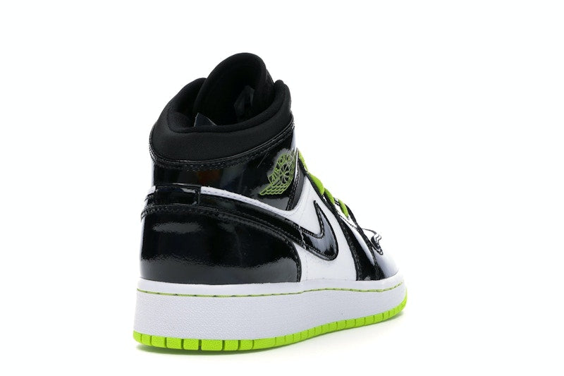 Jordan 1 Mid Black Cyber Mystic Green (GS)