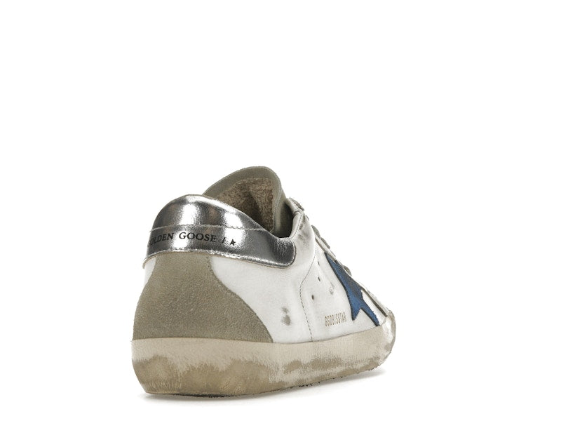 Golden Goose Super-Star White Elecctric Blue Silver