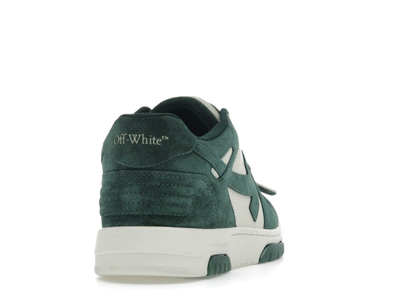 OFF-WHITE Out Of Office "OOO" Low Tops Jet Green Ecru Suede