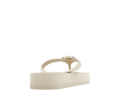 Gucci Chevron Thong Sandal White Rubber