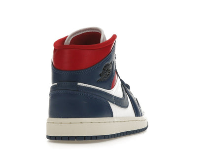 Jordan 1 Mid French Blue Gym Red (Women's)