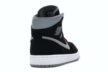 Jordan 1 Mid Black Particle Grey Gym Red