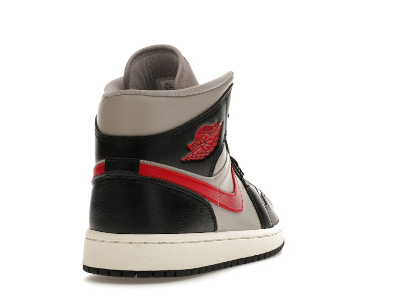 Jordan 1 Mid Black College Grey Gym Red (Women's)