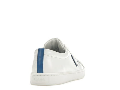 Prada Court Sneaker White Blue Leather (Women's)