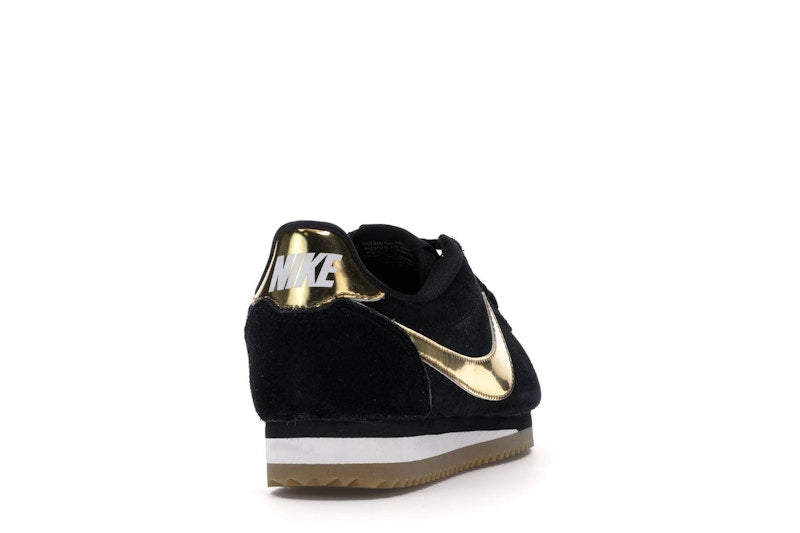 Nike Classic Cortez Black Metallic Gold Gum (Women's)