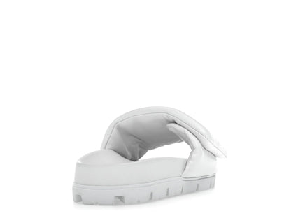 Prada Soft Padded 20mm Slide Sandal White Nappa Leather