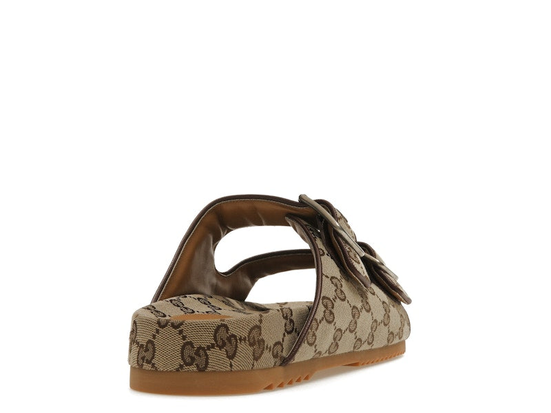 Gucci Strap Slide Sandal Beige Canvas