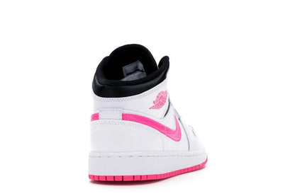 Jordan 1 Mid White Black Hyper Pink (GS)