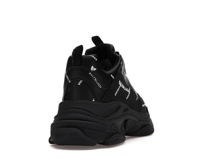 Balenciaga Triple S Allover Logo Black