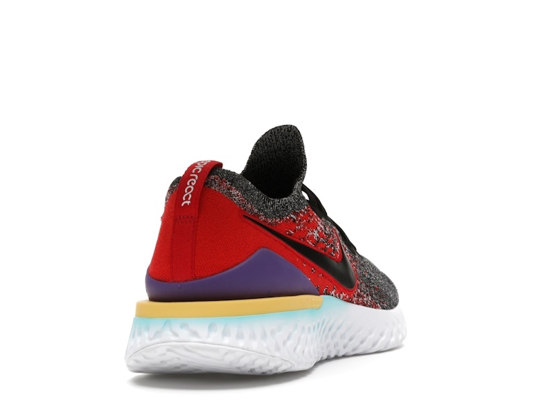 Nike Epic React Flyknit 2 Black Hyper Jade University Red