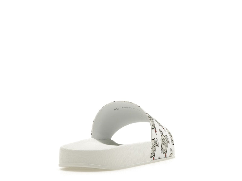 Moncler Basile Slide Logo Print White