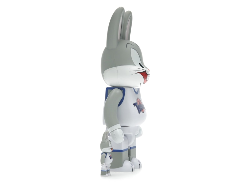 Bearbrick x Space Jam Rabbrick Bugs Bunny 100% & 400% Set Grey