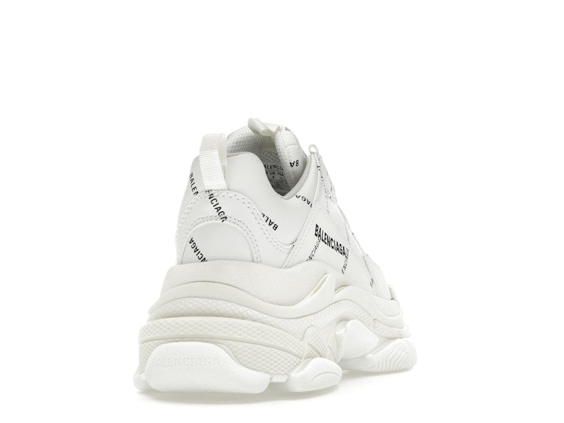 Balenciaga Triple S Allover Logo White (Women's)