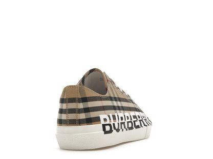 Burberry Logo Print Vintage Check Cotton Sneakers Archive Beige (Women's)