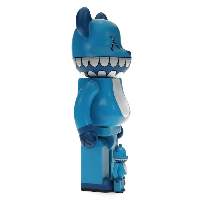 Bearbrick x a-nation KAWS Chompers 100% & 400% Set Blue