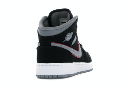 Jordan 1 Mid Black Particle Grey Gym Red (GS)