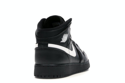 Jordan 1 Mid Black White Speckle (GS)
