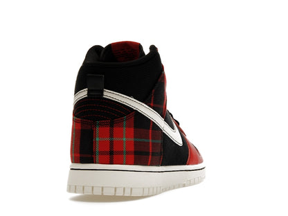 Nike Dunk High SE Tartan Plaid Black University Red