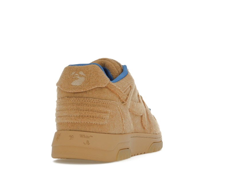 OFF-WHITE Out Of Office OOO Low Tops Camel Blue Wool