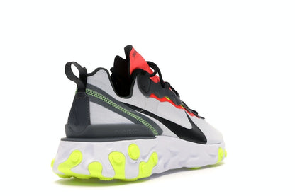 Nike React Element 55 Pure Platinum Bright Crimson Volt