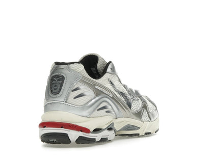 Mizuno Wave Rider 10 White Black Rythmic Red