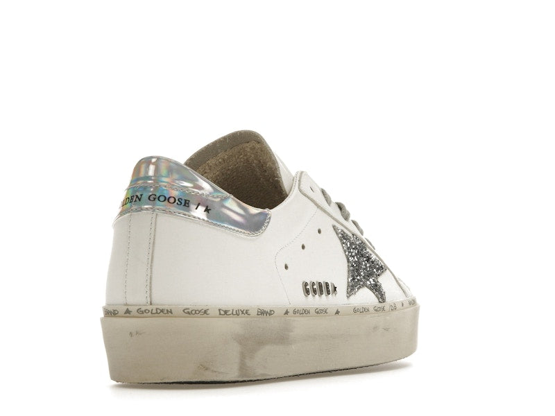 Golden Goose Hi Star White Glitter Star Mirror Heel (Women's)